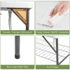 101*65.5*92cm High-Density Polyethylene (HDPE) White Plastic Rectangular Table with Grid Wire Shelf Foldable Outdoor Fish Killing/Cleaning