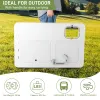 101*65.5*92cm High-Density Polyethylene (HDPE) White Plastic Rectangular Table with Grid Wire Shelf Foldable Outdoor Fish Killing/Cleaning