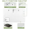 101*65.5*92cm High-Density Polyethylene (HDPE) White Plastic Rectangular Table with Grid Wire Shelf Foldable Outdoor Fish Killing/Cleaning