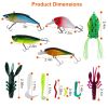383 Pcs Fishing Lures Tackle Box Bass Fishing Animated Lure Crankbaits Spinnerbaits Soft Plastic Worm Saltwater Freshwater Fishing Kit