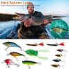 383 Pcs Fishing Lures Tackle Box Bass Fishing Animated Lure Crankbaits Spinnerbaits Soft Plastic Worm Saltwater Freshwater Fishing Kit