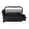 Dual-layer Fishing Tackle Box, Tackle Box Organizer Fishing Box Large, With 2pcs Rod Holder, 2pcs Cup Holder,1pc Carrying Strap, Army Green