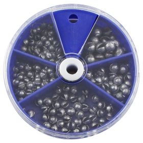 205 Pcs Premium Lead Fishing Sinkers with Convenient Storage Box - 5 Round Sizes for Accurate Casting and Deep Water Fishing