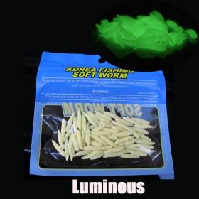 50 pcs Maggot Fishing Lure; Luminous Worms Soft Baits 1.6cm/0.6inch