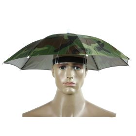 55 Cm Foldable Headwear Umbrella Fishing Hiking Hat Cap Camping Headwear Camo