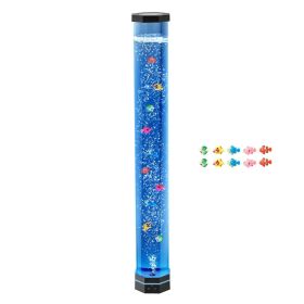 Sensory Bubble Tube Lamp, 3.3 ft Bubble Fish Tube, Sensory Aquarium Lamp with 10 Floating Fish & 16 Color Effects, Remote Control