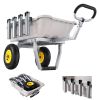 Beach Fishing Cart, 200 lbs Load Capacity, Fishing Cart with Poly Bed, Heavy-Duty Aluminum Alloy Frame, 13-Inch All-Terrain Tires, 8 Rod Holders