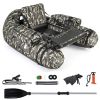 Inflatable Float Tube with Fish Ruler Rod Holder and Storage Pockets
