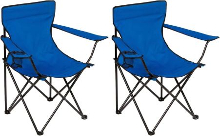 Folding Camping Chair with Cup Holder, 225lbs Capacity, Portable Foldable Chair with Large Anti-Sink Feet, PE Coated Fabric for Outdoor, Beach