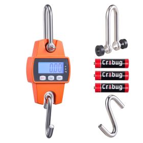 Digital Crane Scale, 660 lbs/300 kg Max Capacity, Handheld Hanging Scale with Cast Aluminum Case & LCD Display, 0.1 lbs Division & 3 Unit Switch