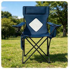 Folding Camping Chair, Heavy-Duty Metal Frame Portable Outdoor Chair with Cup Holder