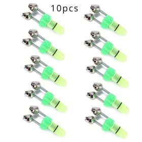 10 PC LED Night Fishing Bite Bait Alarm 2 Bells Light Rod Tip Clip Alert Ring