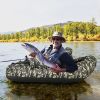 Inflatable Float Tube with Fish Ruler Rod Holder and Storage Pockets
