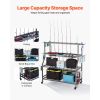 Fishing Rod Holder for 15-Rods, Mobile Fishing Pole Rack Cart with Wheels, Fish Gear Equipment Organizer for Garage Home Indoor Use