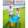 Water Table for Toddlers, Kids Activity Sensory Table, Fish 'n Splash Water Playset with 9PCS Toy Accessories