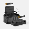 Folding car storage box seat, foldable luggage compartment matte black suitable for family travel, fishing, camping