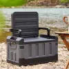 Folding car storage box seat, foldable luggage compartment matte black suitable for family travel, fishing, camping