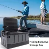 Folding car storage box seat, foldable luggage compartment matte black suitable for family travel, fishing, camping