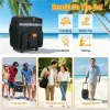 Portable Rolling Insulated Cooler Bag 35L Large Capacity Adjustable Strap Wheeled Thermal Bag with Multiple Storage Pockets for Hiking Fishing