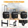 Portable Rolling Insulated Cooler Bag 35L Large Capacity Adjustable Strap Wheeled Thermal Bag with Multiple Storage Pockets for Hiking Fishing