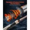 Rod/Reel Combo, IM6 Fiberglass and Carbon Fiber with 6.5 ft 2-Piece Rods, 6+1 Ball Bearings Reel, Stainless Steel Guides, Ceramic Rings