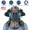 2 In 1 Solar Fan Hat UPF50+ Sun Hat With Fans Wide Brim Fishing Hat with Face Cover Neck Flap Solar USB Charging for Hiking Gardening Outdoor Work
