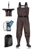 BELLE DURA Fishing Waders Chest Waterproof Light Weight Nylon Bootfoot Waders for Men Women with Boots