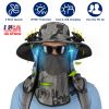 2 In 1 Solar Fan Hat UPF50+ Sun Hat With Fans Wide Brim Fishing Hat with Face Cover Neck Flap Solar USB Charging for Hiking Gardening Outdoor Work