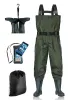 BELLE DURA Fishing Waders Chest Waterproof Light Weight Nylon Bootfoot Waders for Men Women with Boots