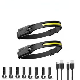 Bright Light; LED Headlamp Flashlight Rechargeable Waterproof Headlight With Induction For Outdoor Sports Camping Cycling Hiking Fishing; 8 hooks (Quantity: 1 Piece)
