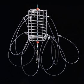 1pc Crab Trap Snare With Multiple Hooks; Reusable Bait Cage For Outdoor Crap Shrimp Lobster (Material: Stainless Steel)