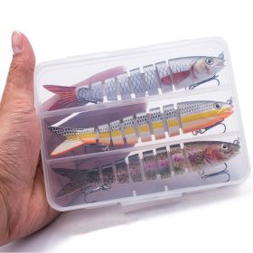 3 pcs 8 Segment Fishing Lure Multi Jointed Artificial Bait Slow Sinking Bionic Fishing Bait Ice Fishing Gear (Color: 391 (3 Pcs With Box))