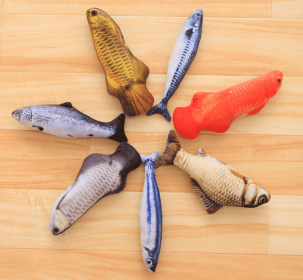 Cat toy;  imitation fish toy;  pet;  plush cat;  mint fish;  cat;  carp toy (Color: Red Carp, Size: 20cm without zipper)