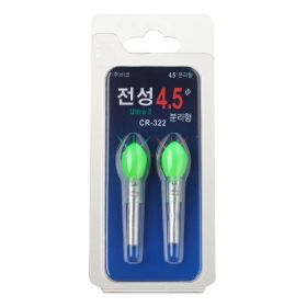 2 Pcs/lot Light Stick With CR425; LED Luminous Float Night Fishing Float Bobber Accessories (Color: Green)