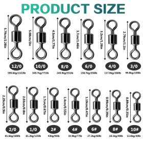 100pcs/pack Stainless Steel Rolling Swivel Connector; 30Lb-1322 Lb High Strength Fishing Rolling Barrel Swivels Fishing Tackle Accessories For Sa (Size: 10#, 30lb)