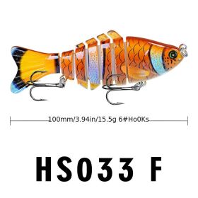 FunPesca 10cm 15.61g Hard Plastic 3d Bionic Eyes Freshwater Saltwater Bass Top Water Jointed Fish Lures (Color: Color F)