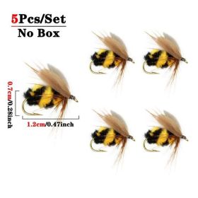 5/10/25 pcs Artificial Bumblebee Fly Fishing Lures Baits Trout Bionic Flies For Trout Fishing (Size: 5Pcs(No Box))