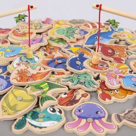 Toddlers' Fishing Game Kids Fishing Game Toy (Capacity: 15 Pcs Fish + 1 Bamboo Rod)