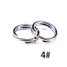 50 Pcs Fishing Split Rings Crank Hard Bait Snap Stainless Steel Double Loop Split Open Carp Fishing Connector Accessories Pesca (Color: 4)