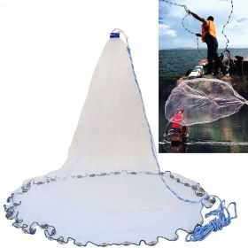 American Saltwater Fishing Cast Net for Bait Trap Fish 3ft/4ft/5ft/6ft/7ft/8ft/9ft/10ft Radius Freshwater Casting Nets with Heavy Duty Real Zinc (Style: 4ft Radius)