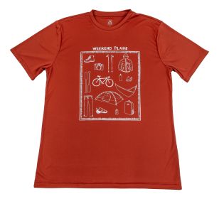 Quick Dry Tees (Color-Size: Brick-XXL, Title: Weekend Plans)
