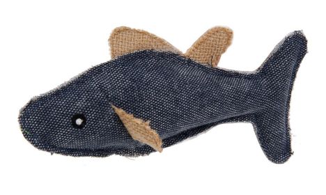 Pet Life Durable Fish Plush Kitty Catnip Cat Toy (Size: Large)