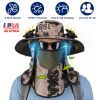 2 In 1 Solar Fan Hat UPF50+ Sun Hat With Fans Wide Brim Fishing Hat with Face Cover Neck Flap Solar USB Charging for Hiking Gardening Outdoor Work
