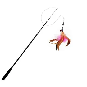 Funny cat stick 1.8m super long carbon fiber fishing rod scratch resistant feather cat toy pet supplies (Color: Color Feather)