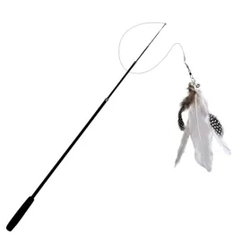 Funny cat stick 1.8m super long carbon fiber fishing rod scratch resistant feather cat toy pet supplies (Color: White Feather)