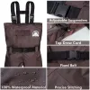 UPGRADE Fishing Waders for Men and Women with Boots Waterproof;  Nylon Chest Wader with PVC Boots & Hanger Brown