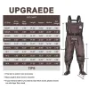 UPGRADE Fishing Waders for Men and Women with Boots Waterproof;  Nylon Chest Wader with PVC Boots & Hanger Brown